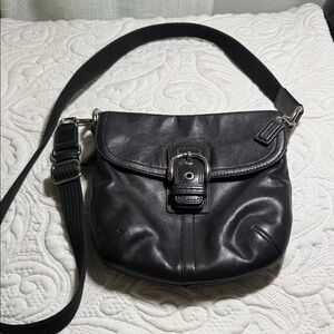 Vintage Coach Soho Black Leather Crossbody Bag